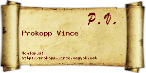 Prokopp Vince névjegykártya