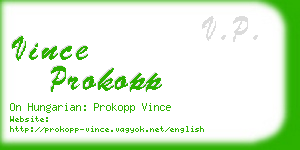 vince prokopp business card
